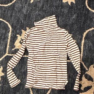 Striped Turtleneck Long Sleeve Top